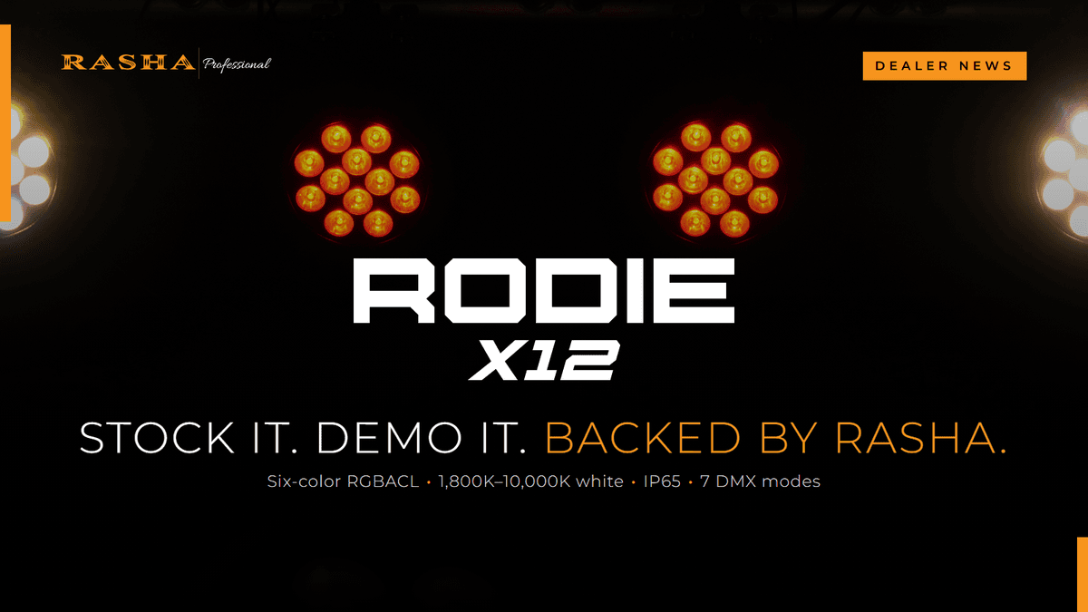 Rodie X12 dealer news from Rasha Professional: stock it, demo it, backed by Rasha